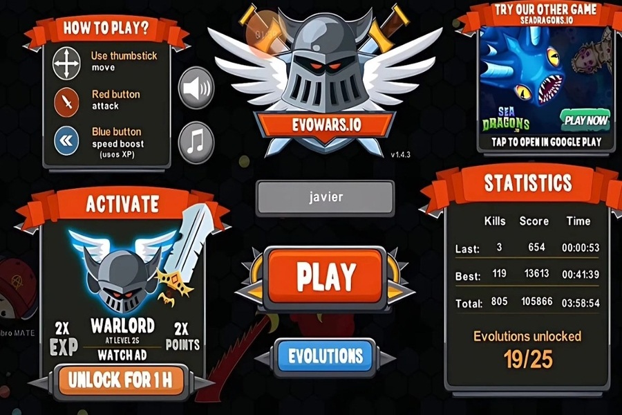 GAMEHAYVL – Kho Tải Game & Apps Premium MOD APK Cho Android 2 Banner EvoWars io Hack