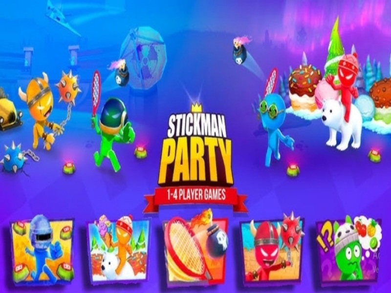 Tải Stickman Party Hack (Mod Vô Hạn Tiền) v2.4.9.2 3 Thiết Kế Nhân Vật Stickman Hài Hước Trong Stickman Party Hack