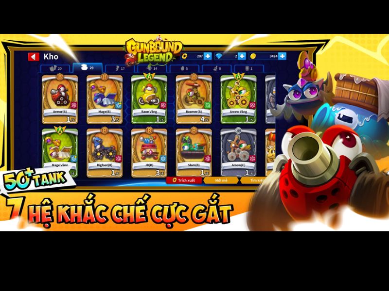 Tải Gunbound Legend Vua Tọa Độ Mod APK (Vô Hạn Tiền, Căn Góc, Tăng Sức Mạnh) v1.0.19 3 Hệ thống Tank phong phú với 7 hệ khắc chế với Gunbound Legend Vua Tọa Độ Mod APK