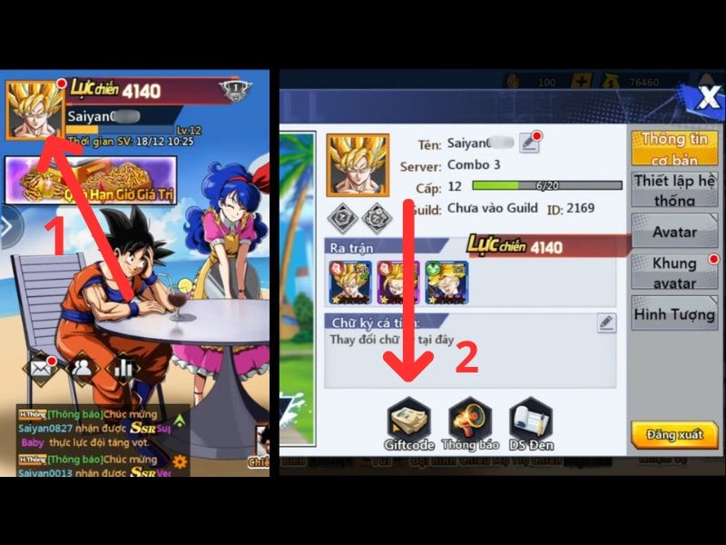 Cập Nhật Code Combo Thức Tỉnh Huyền Thoại Mới Nhất 2026 2 Ở khung cửa sổ Cài hệ thống, ấn vào mục Giftcode.