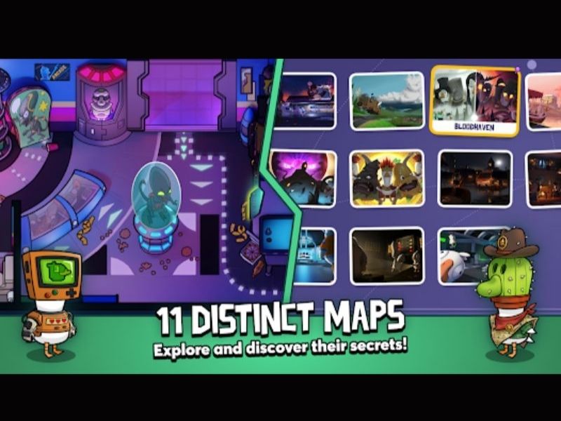 Tải Goose Goose Duck APK (Menu, Vô Hạn Tiền) v4.05.01 Mới Nhất 5 Hệ thống bản đồ phong phú trong Goose Goose Duck APK