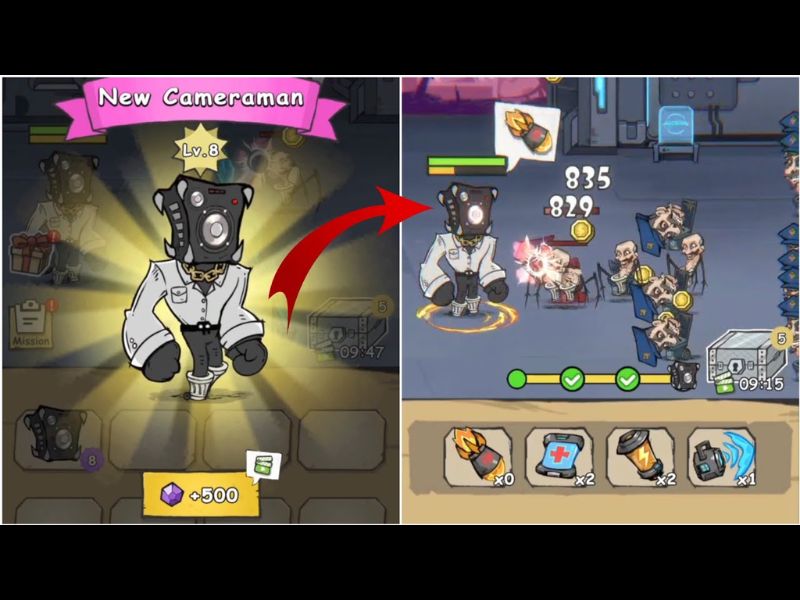 Tải Hack Camera Clash (Vô Hạn Tiền, Kim Cương) v2.3.5 2 Thế giới với đầy quái vật kỳ dị trong Hack Camera Clash