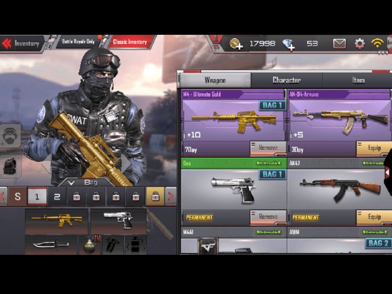 Tải Crossfire Legends Mod APK (Menu, Vô Hạn Tiền, Wall, Aimbot) v1.0.8.40 4 Kho Vũ Khí Phong Phú với Crossfire Legends Mod APK