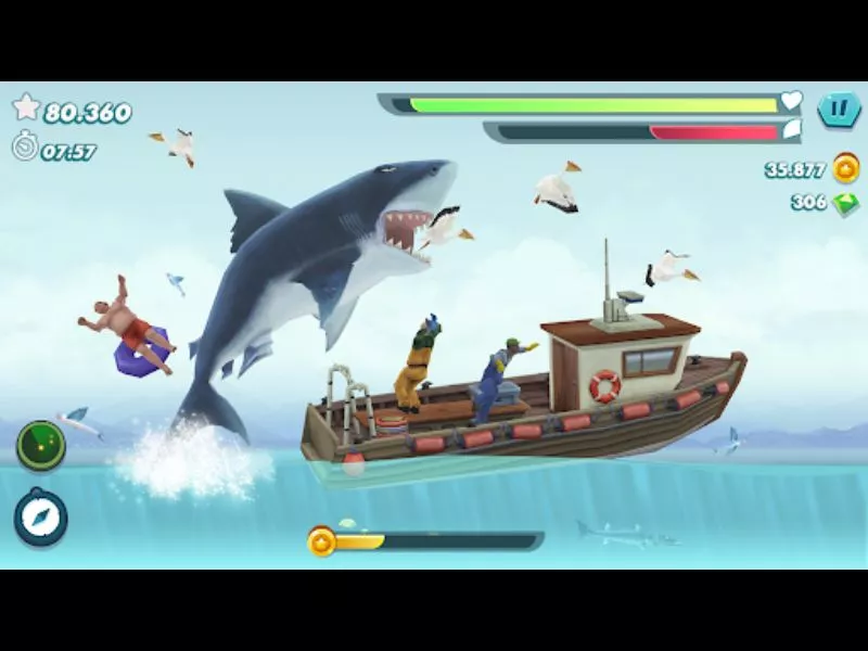 Tải Hack Hungry Shark Evolution (Full Tiền, Kim Cương) v13.6.0 2 Cảm giác sinh tồn liên tục và căng thẳng trong Hack Hungry Shark Evolution