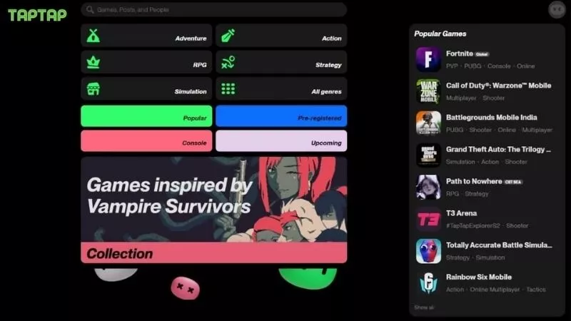 Tải TapTap APK v3.5.7 Miễn Phí Cho Android 3 Giao Diện Hiện Đại, Tối Giản Và Không Quảng Cáo Trong TapTap APK