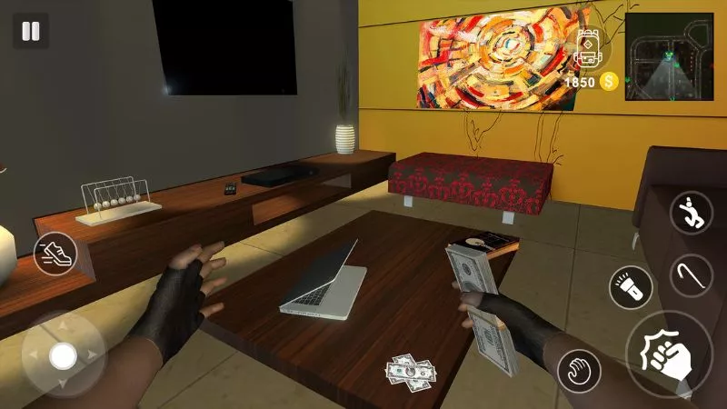 Tải Thief Simulator MOD APK (Vô Hạn Tiền) v2.2.7 2 Thief Simulator MOD APK thực hiện nhiệm vụ lén lút trên Android
