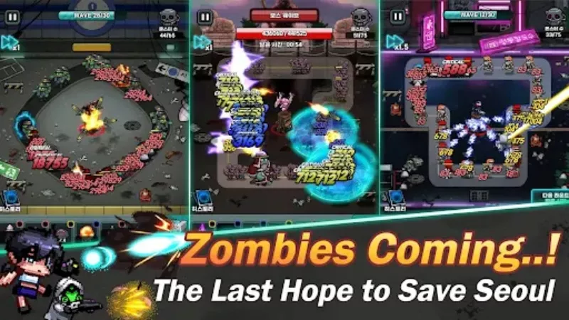 Tải Neo Seoul: Zombie Defense APK v1.0.9 Miễn Phí Cho Android 2 Bảo vệ Seoul qua 30 wave zombie
