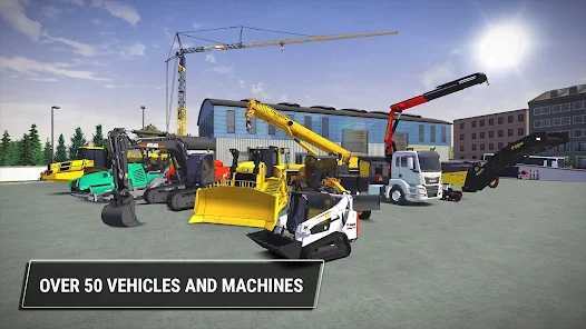 Tải Construction Simulator 3 MOD APK (Vô Hạn Tiền, Full Xe) v1.1.1473 3 Mở rộng garage với nhiều phương tiện chuyên dụng