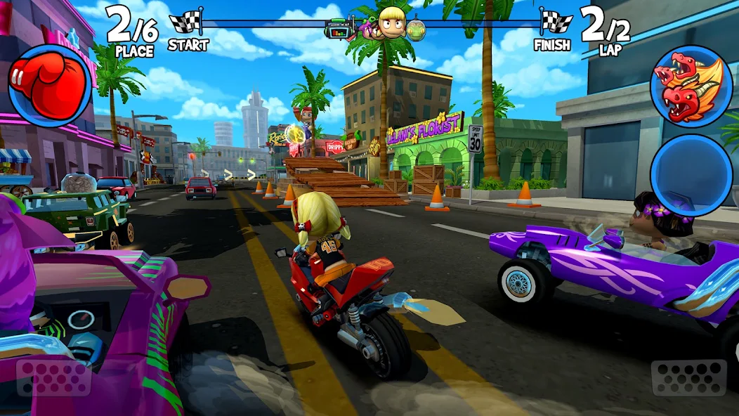 Tải Beach Buggy Racing 2 MOD APK (Vô Hạn Tiền, No Ads) v2026.07.31 2 Power-up có thể thay đổi cục diện cuộc đua