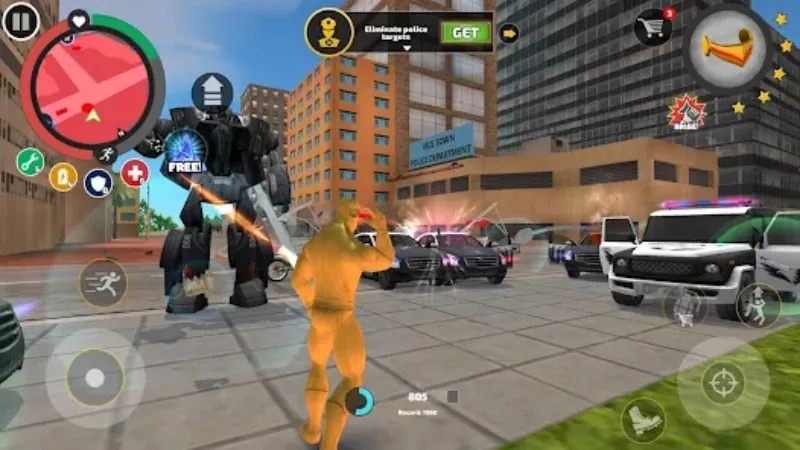 Tải Rope Hero: Vice Town MOD APK (Vô Hạn Tiền, Menu) v7.1.8 2 Đu dây và leo cao tạo cách di chuyển riêng