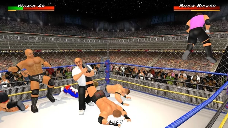 Tải Wrestling Revolution 3D MOD APK (Mở Khóa Tất Cả, Vô Hạn Tiền) 2 Điều khiển đô vật và thực hiện nhiều kỹ thuật