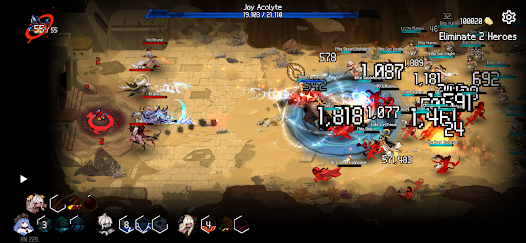 Tải Hack Dungeon Squad MOD APK (Vô Hạn Tiền, Bất Tử) 1.08.14 3 Những đợt kẻ địch liên tục kiểm tra đội hình