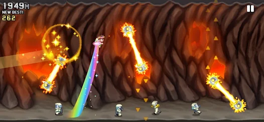 Tải Hack Jetpack Joyride MOD APK (Vô Hạn Tiền, Mua Sắm) v1.104.1 3 Tên lửa dẫn đường đòi hỏi phản ứng theo chuyển động